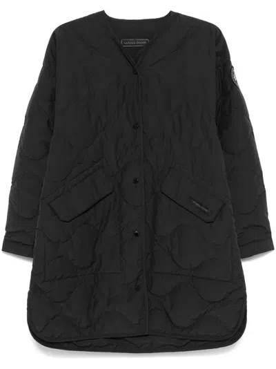 Shop Canada Goose Quilted Midi Jacket In Black