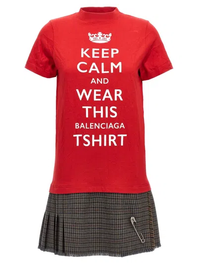 Shop Balenciaga 'keep Calm' Dress In Multicolor