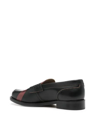 College Leather Loafers In Ant. Black X Wine