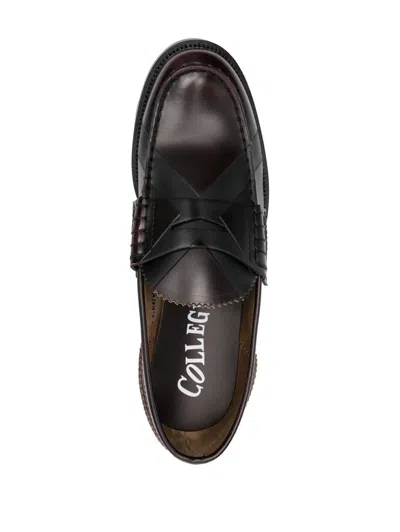 College Leather Loafers In Ant. Cordoban X Black