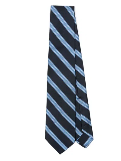 Shop Barba Ties In Ner+bianco Nero Grig