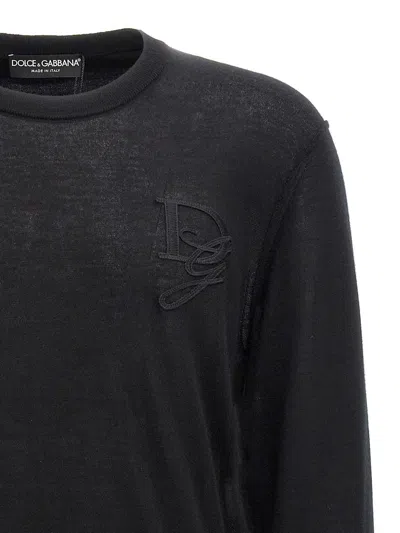 Dolce & Gabbana Logo Embroidery Sweater In Blue