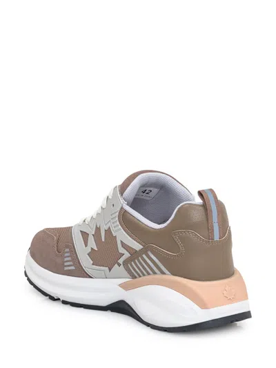 Dsquared2 Panelled Low-top Sneakers In Brown