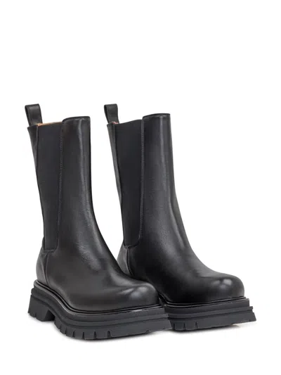 Ennequadro Leather Chelsea Boots In Black