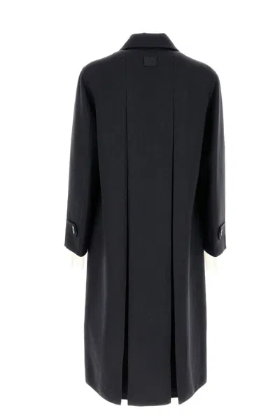 Fendi Cappotto In Misto Lana Antracite Uomo In Indaco