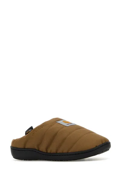 Shop Carhartt Wip Slippers In Hamiltonbrown