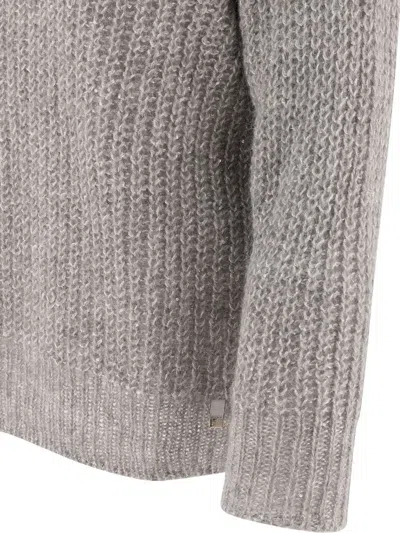 Herno Sweater With Sequins Knitwear In Grey