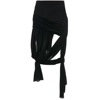 Jw Anderson Draped Wrap Midi Skirt In Black
