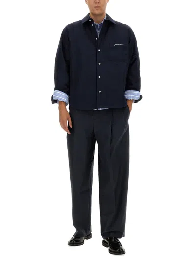 Shop Jacquemus La Chemise Boulanger Shirt In Navy