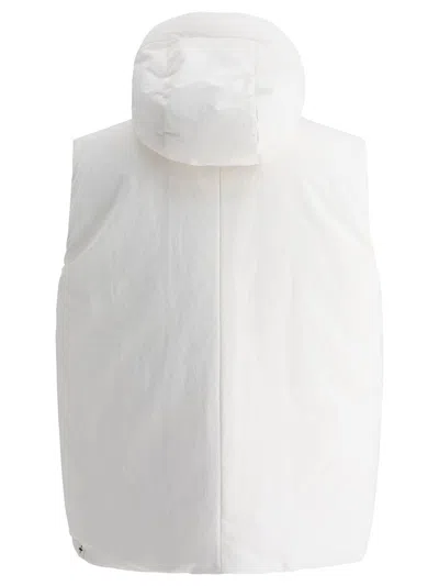 Jil Sander Padded Sleeveless Jacket With High Collar And Zip Closure In White