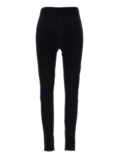 Jil Sander Black Leggings With Printed Waistband In Black