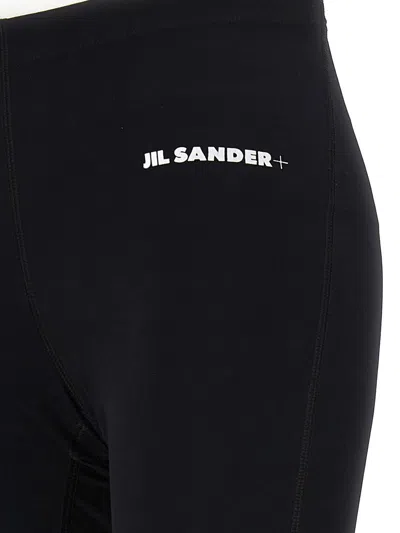 Jil Sander Black Leggings With Printed Waistband In Black
