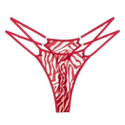 Perilla Women's Kylie Straps Thong Red In Red
