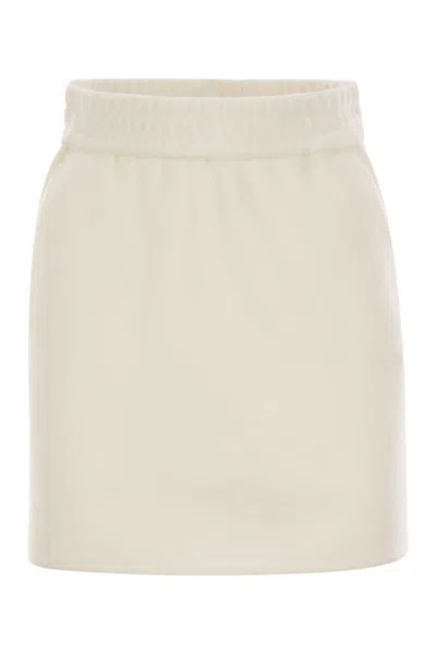 Shop Max Mara Onagro - Wool And Cashmere Jersey Miniskirt In Beige