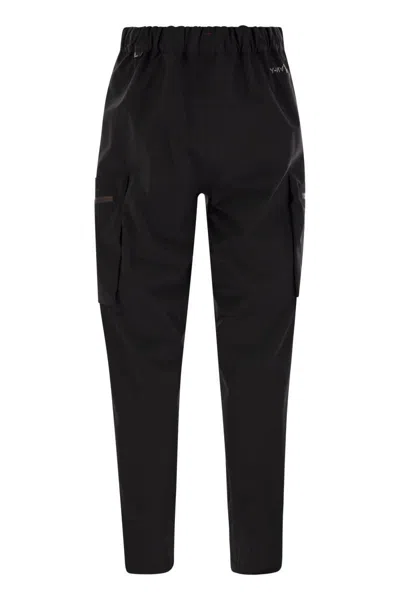 Moncler Grenoble Black Cargo Pants With Adjustable Waist In Stretch Fabric Woman In Black