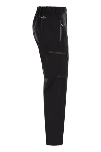Moncler Grenoble Black Cargo Pants With Adjustable Waist In Stretch Fabric Woman In Black