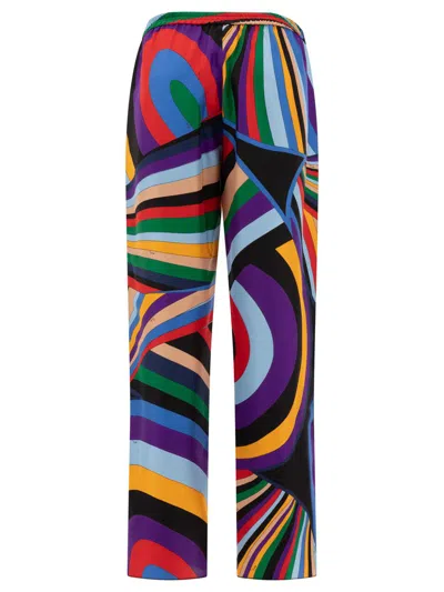 Shop Pucci Iride-print Trousers In Blue