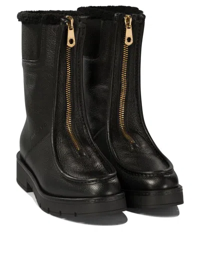 Ferragamo Woman Ankle Boots Black Size 8 Shearling In Black