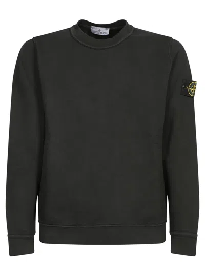 Shop Stone Island Cotton Crew-neck Sweatshirt In Black