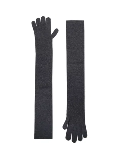 Max Mara Timor - Cashmere Long Gloves In Grey