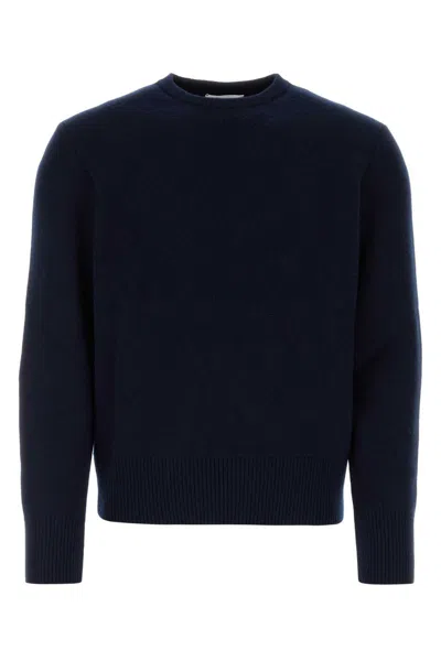 Thom Browne Wool Piqué Crewneck Pullover In Blue