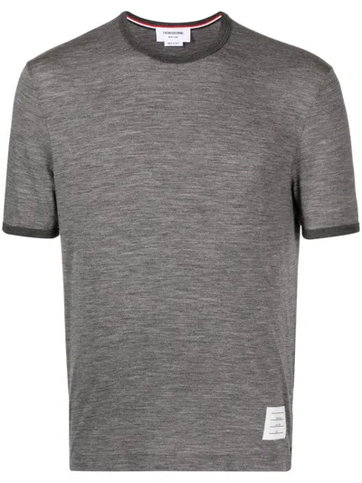 Thom Browne T-shirt Wool Button Detail In Medgrey
