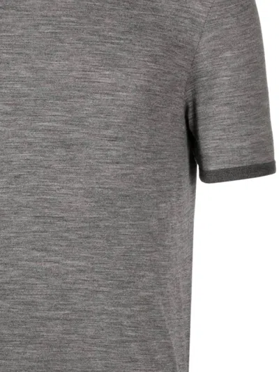 Thom Browne T-shirt Wool Button Detail In Medgrey