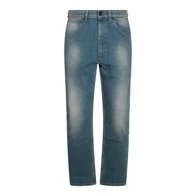 Shop Vivienne Westwood Light Blue Cotton Denim Jeans