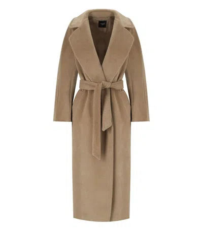 Shop Weekend Max Mara Tempera Camel Coat In Beige