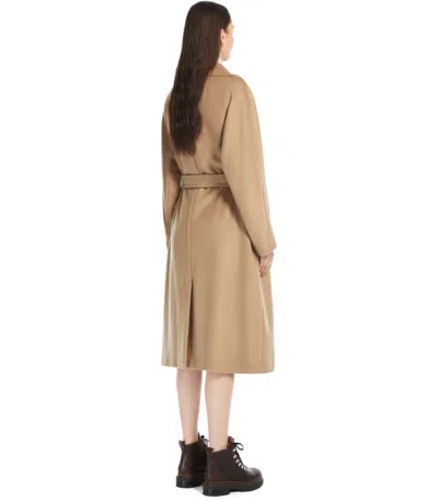 Shop Weekend Max Mara Resina Camel Belted Coat In Brown