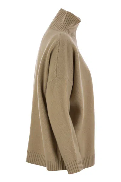 Shop Weekend Max Mara Borgia - Wool Turtleneck Sweater In Beige