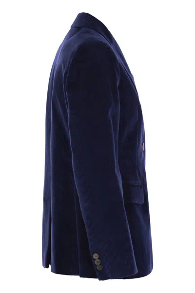 Shop Weekend Max Mara Katanga - Cotton Velvet Blazer In Blue