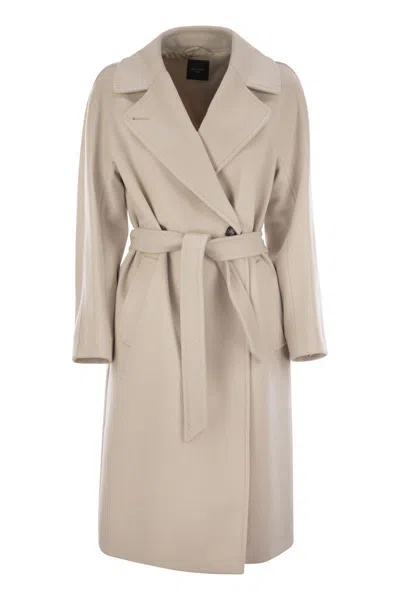 Shop Weekend Max Mara Resina - Wool Drap Coat In Beige