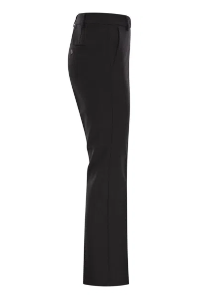 Shop Weekend Max Mara Estasi - Straight Trousers In Technical Wool In Black