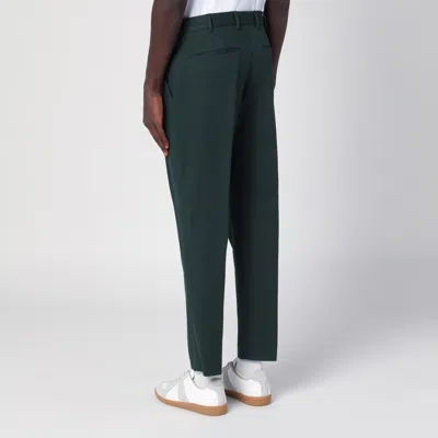 Pt Torino Cotton Trousers With Back Pockets And Belt Loops In Green
