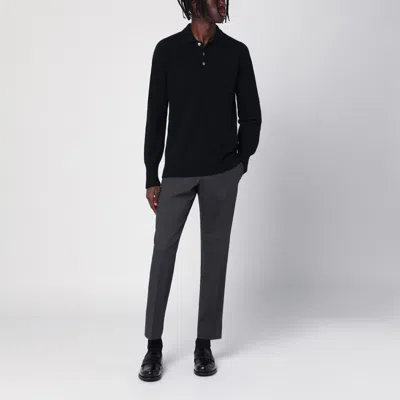 Pt Torino Wool Trousers With Concealead Closure In Grey