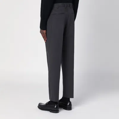 Pt Torino Wool Trousers With Concealead Closure In Grey