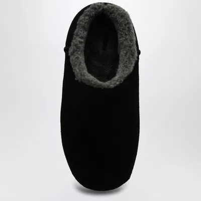 Ugg Pumped Suede Slippers In Black