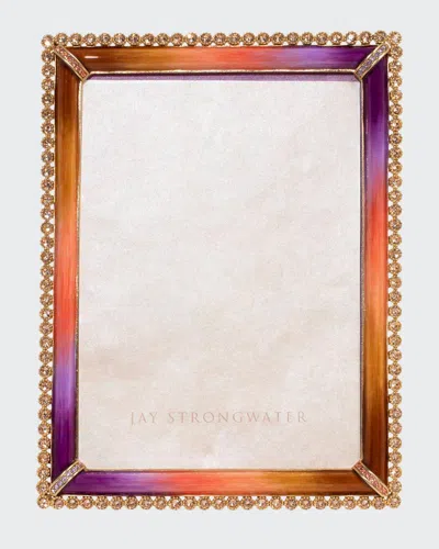 Jay Strongwater Stone Edge Picture Frame, 5" X 7" In Orange/purple