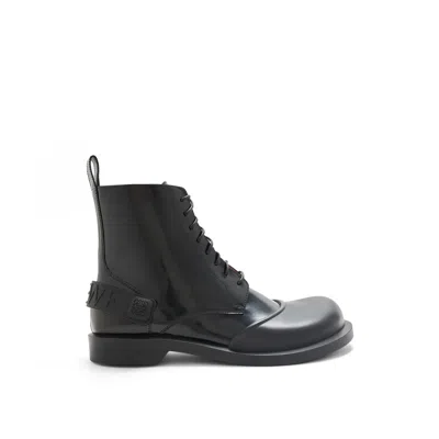 Loewe Leather Lace-up Boots In Black
