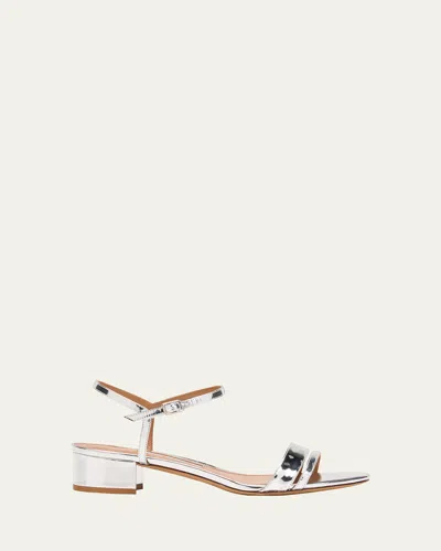Emme Parsons Simple Block Heels Sandal In Silver
