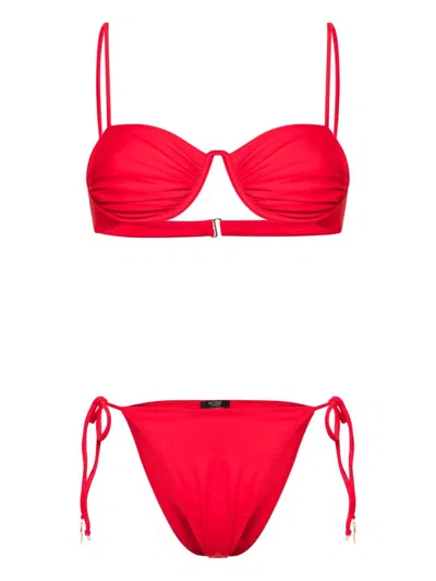 Noire Swimwear Monowire Bikini Set In Rot