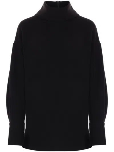 Alberto Biani Crepe Blouse In Schwarz