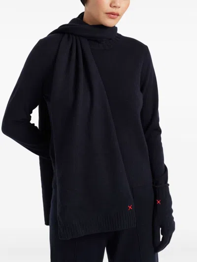 Chinti & Parker Decorative-stitching Scarf In Blau