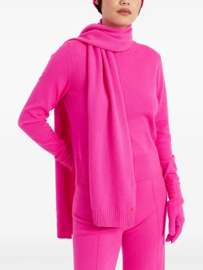 Chinti & Parker Decorative-stitching Scarf In Rosa