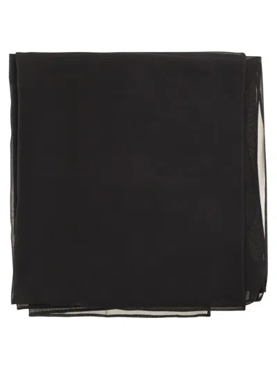 Shop Max Mara Studio Logo Patch Scarf In Black