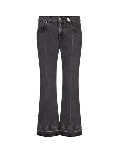 Shop Alexander Mcqueen Flared Cropped Jeans In Grey