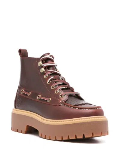 Timberland Stone Street Platform Hiking Boot In Red
