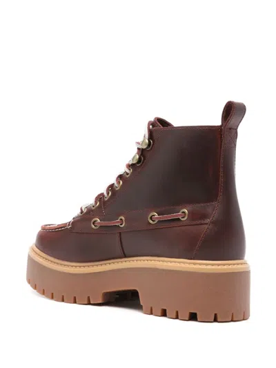 Timberland Stone Street Platform Hiking Boot In Red
