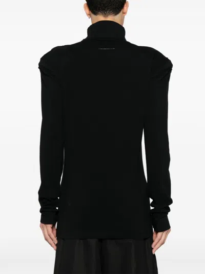 Shop Mm6 Maison Margiela Single-stitch Logo Sweatshirt In Black